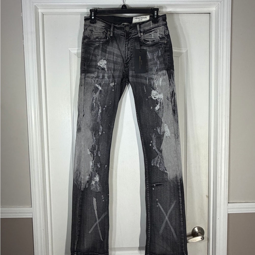 Forward Denim Distressed Men Jeans Black/charcoal fit 3 size 29/36